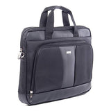 Bugatti Gregory Executive Briefcase, Ballistic Nylon with Synthetic Leather Trim, Black