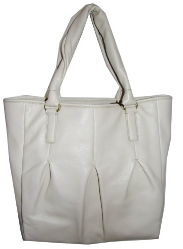 The I Pleated - White Leather Handbag