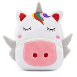 Cute Toddler Backpack Toddler Bag Plush Animal Cartoon Mini Travel Bag for Baby Girl Boy 1-6 Years (Large Unicorn)