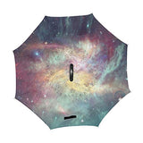 Reverse Umbrella Planet And Galaxy Windproof Double Layer Inverted Umbrella Anti-UV Protection with