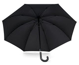 BlackAOG DESIGN Auto Open 100% Fiberglass Stick Umbrella with Stylish J-Hook Handle,Black,One Size