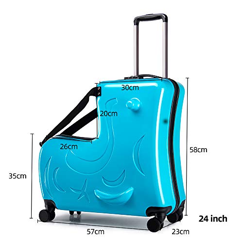Kiddietotes Llama 3D Hard Shell Scooter Ride-On Suitcase for Kids -  Light-Up Wheels - 19.5 Tall Hardcase Luggage 