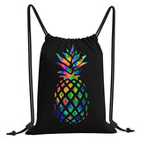 Hitamus Pineapple Drawstring Backpack Bag Lightweight Sport Gym Sackpack Waterproof Yoga Travel Cinch Sack for Men & Women