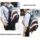 School Backpack College Bookbag for Laptop Back Bag Travel Rucksack Daypack for Boys Girls Men Women (Luminous Shark - Black)