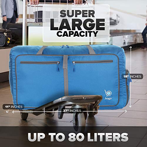 Bago Rolling Duffle Bag with Wheels - 30 100L Foldable Weekender Bag, Waterproof Travel Duffel Bag, Heavy Duty Lightweight Duffle Bag For Traveling