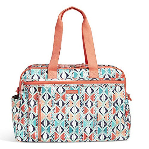 Vera Bradley Lighten Up Weekender Travel Bag, Polyester, Go Fish