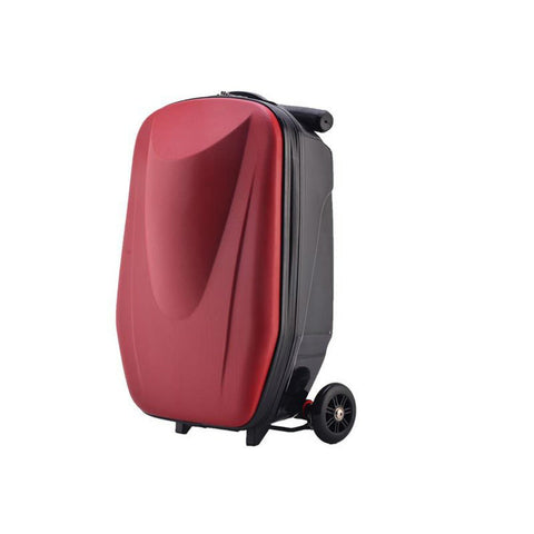 Luggage-foldable scooter suitcase with multi-functional suitcase fashion style travel(20 inch)(C:Red wine)