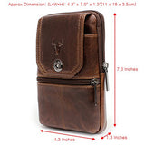 Waist Pack Travel Leather Messenger Bag Cellphone Phone Cases Pouch Holsters (92691 BROWN)