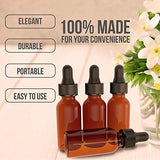 15 Pack Essential Oil Bottles - Round Boston Empty Refillable Amber Bottle with Glass Dropper [ Free Stainless Steel Funnel ] for Liquid Aromatherapy Fragrance Lot - (1 oz) 30ml