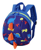 Toddler kids Dinosaur Backpack Book Bags with Safety Leash for Boys Girls (6 Dark blue)