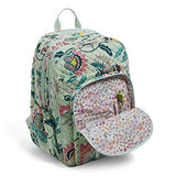 Vera Bradley Iconic XL Campus Backpack, Signature Cotton, Mint Flowers