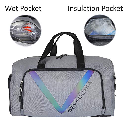 Sports Duffle Bag, Gym Bag With Wet Pocket & Shoes Compartment