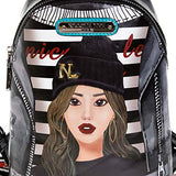 Printed Striped Street Chic Backpack One Shoulder with Adjustable Straps