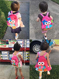 Toddler Mini Backpack for Girls Boys Cute 3D Animal Cartoon Children Preschool Backpack Pink Owl Plush Bag for Kids