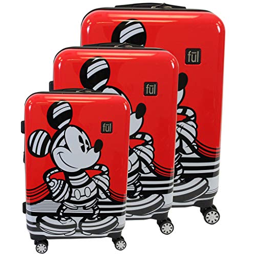 Ful Disney Textured Mickey Mouse Hard Sided 3 Piece Luggage Set - Rose Gold