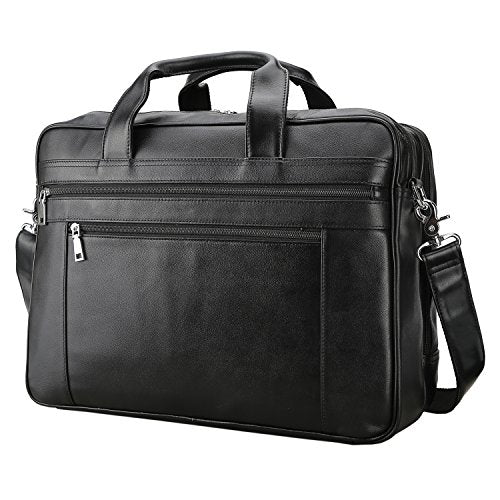 Polare Real Soft Nappa Leather 17 Laptop Case Professional Briefcase Business Bag for