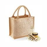 Westford Mill Shimmer Jute Mini Gift Bag - 26 X 22 X 14Cm - Natural Gold