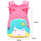 Moonmo Toddler Kids Waterproof Pre School Bag Cute 3D Animal Children School Backpack (Mermaid Pink)