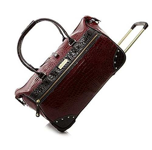 Trolley Bag Premium Quality Genuine Croco Leather Burgundy – Three
