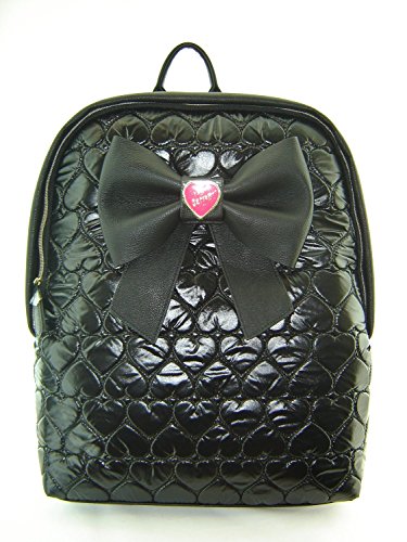 Betsey Johnson Meow In The Dark Glow Cat Eyes Day Backpack, Black