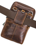 Waist Pack Travel Leather Messenger Bag Cellphone Phone Cases Pouch Holsters (92691 BROWN)