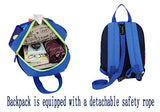 Toddler kids Dinosaur Backpack Book Bags with Safety Leash for Boys Girls (6 Dark blue)