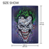 Funny Art Clown Genuine Leather UAS Passport Holder Travel Wallet Cover Case