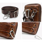 Waist Pack Travel Leather Messenger Bag Cellphone Phone Cases Pouch Holsters (92691 BROWN)