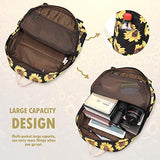 Sunflower Backpack Set 3-in-1 Kids School Bag, Junlion Laptop Backpack Lunch Bag Pencil Case Gift for Teen Girls Womens Black