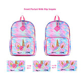 Magic Reversible Sequin School Bag, Lightweight Pre-School Backpack for for Kindergarten or Elementary (Rainbow Unicorn, 15-inch)