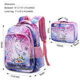 Kids School Backpack with Lunch Box for Girls Bookbag School Bag Preschool Kindergarten Toddler Backpack Tie Dye (Purple Starry Sky)