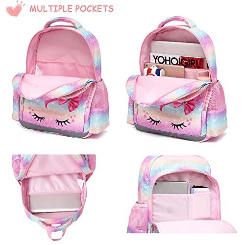 Octsky Unicorn Backpack for Girls, Kids Preschool backpacks Kindergarten  Bookbag, Toddler BookBag with Chest Strap