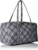 Vera Bradley Iconic Large Travel Duffel, Signature Cotton, Charcoal Medallion, charcoal medallion, One Size