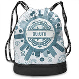 X-JUSEN Print Duluth Minnesota Multi-Function Drawstring Bundle Backpack, Burst Sackpack, Tote