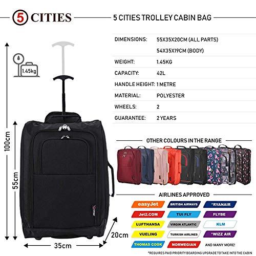 Women Men Travel Bags Hand Luggage Cabin Size Flight Trolley