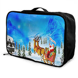 Travel Bags Happy Christmas Day Portable Tote Trolley Handle Luggage Bag