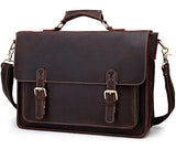 Berchirly Real Leather Lawyer Briefcase, Laptop Messenger Shoulder Bag Tote