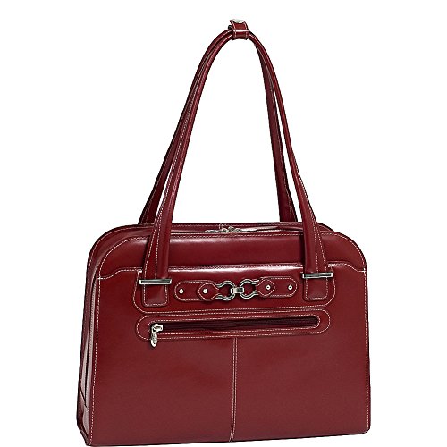 Mckleinusa Oak Grove 96636 Red Leather Fly-Through Checkpoint-Friendly  Ladies' Briefcase