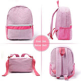 Seersucker Backpack Toddler with Pockets,Mini backpack for Preschool Kids,Kindergarten Kids Backpack(Pink)