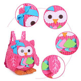 Toddler Mini Backpack for Girls Boys Cute 3D Animal Cartoon Children Preschool Backpack Pink Owl Plush Bag for Kids