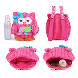 Toddler Mini Backpack for Girls Boys Cute 3D Animal Cartoon Children Preschool Backpack Pink Owl Plush Bag for Kids