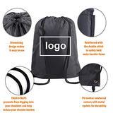 BeeGreen 2 Pieces 22.4"L x 18.1"W Drawstring Backpack Bags Bulk X-Large Sports Cinch Sack Gym String Bags Machine Washable Black