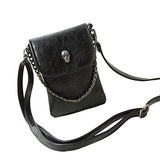 Bibitime Studded Skull Shoulder Bag Gothic Crossbody Purse Chain Phone Bag (5.1"6.2", Black)