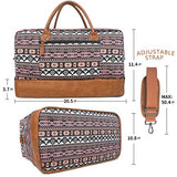 Oflamn Weekender Bag for Women Carry-On Luggage Bohemian style Duffle Bag Overnight Bags 3-4 Day' Travel Bags with Separated Shoes Compartment