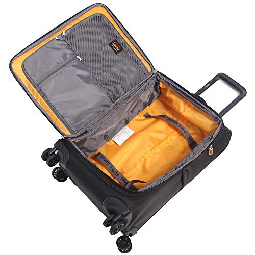 Cantor Ultra Lightweight Softside Luggage with Spinner Wheels, Set of 3,  Expandable Suitcase with Retractable Handle and ID Tag, and Interlocking