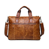 Sealinf Men'S Retro Leather Handbag/Shoulder Bag Business Laptop Briefcase (Light Brown)