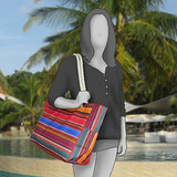 OdyseaCo - Baja Beach Bag - Large Waterproof Canvas Beach Tote Bag w/Zipper