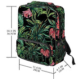 LORVIES Tropical Palm Leaves And Flowers School Bag for Student Bookbag Women Travel Backpack Casual Daypack Travel Hiking Camping