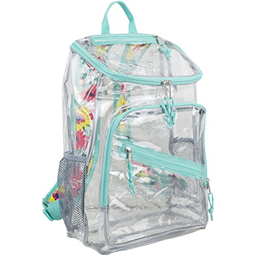 Clear Tote (Multiple Colors) Green Strap Tote