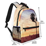 Multi leisure backpack,Blue California Venice Beach Sunset Summer Or, travel sports School bag for adult youth College Students